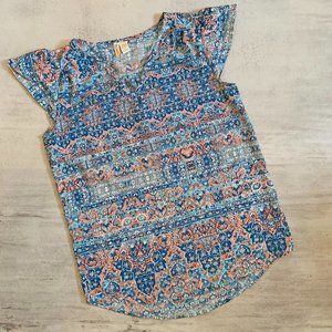 Japna | Boho Print Loose Fitting Top | Medium